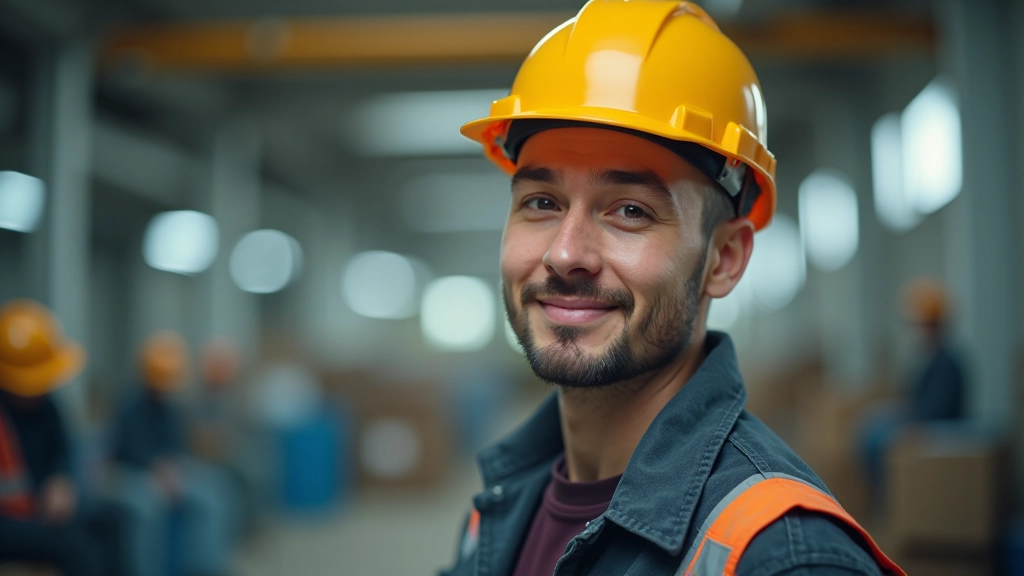 Construction workers and manufacturing technicians working at industrial site