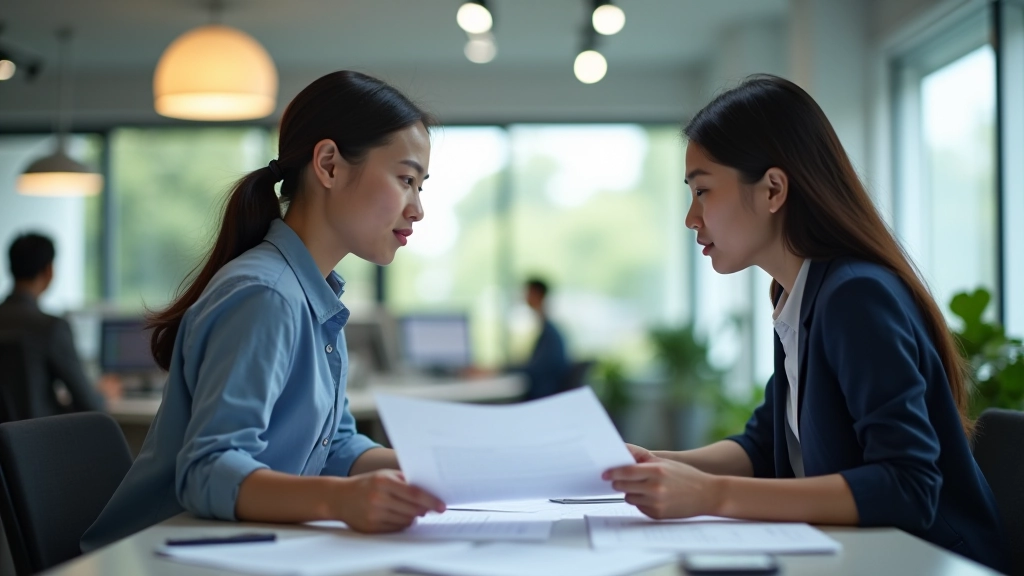 Professional workspace showing collaboration between workers with diverse skill sets