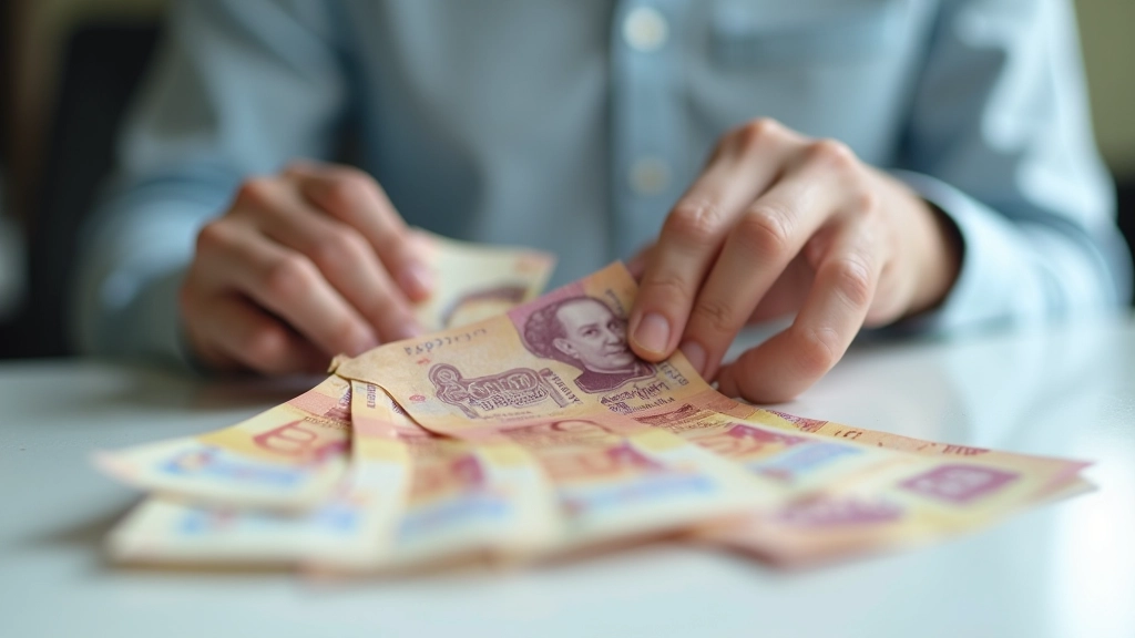 Hands holding Malaysian ringgit currency notes representing gig economy earnings and income